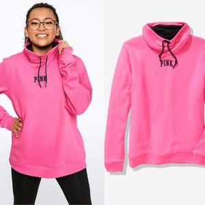 VS xS pink Cowl neck SHERPA LINED PULLOVER